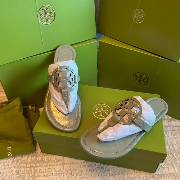 Tory Burch Women’s Miller Patent Leather Sandals - Picture 3 of 9